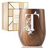 Onebttl 女性のためのパーソナライズされたタンブラー、イニシャル付きのモノグラムコーヒーカップ T