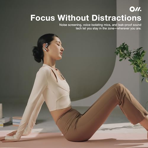 Image of Oladance OWS Pro Open-Ear True Wireless Headphones, Noise Cancellation, Stable Bluetooth 5.3 Connection, Amplifier Chip, Virtual Bass, 360 Superior Sound, 16H Playtime, Comfortable Fit (Silver)