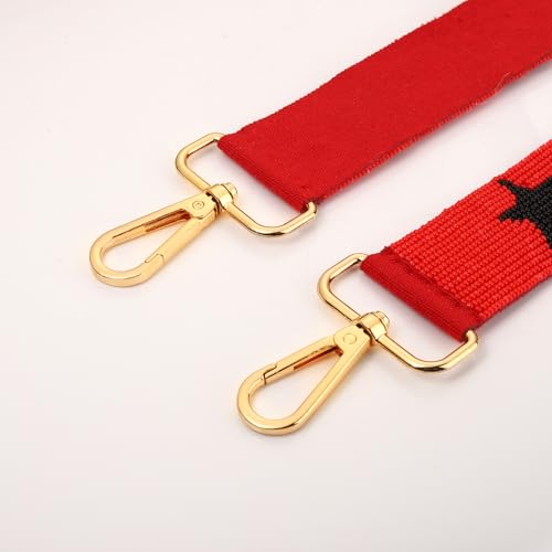 Image of Game Day Purse Strap Replacement Red Black Football Purse Strap Crossbody Bag Straps Game Day Outfits Football Accessories (Red Black)