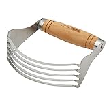 Cake Boss Wooden Tools and Gadgets Stainless Steel Dough and Pastry Blender
