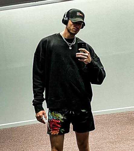 BOOMLEMON Mens Mesh Graphic Print Shorts Casual Fashion Cool Shorts Retro Active Gym Streetwear Short Pants3