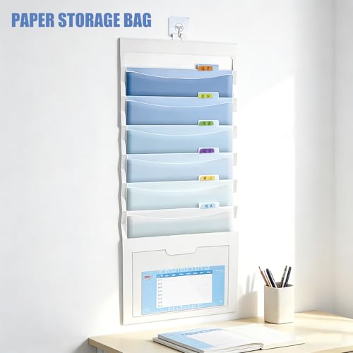 Porte-documents mural extensible avec 6 compartiments au format lettre pliables - 2