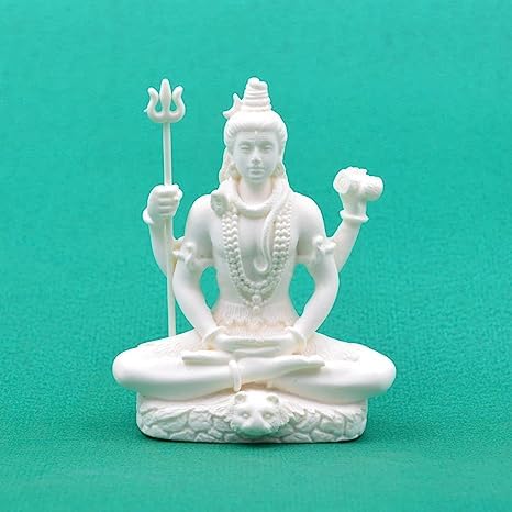Indianstore4everyone Shiv Shiva Murti Statue Idols Sculpture for Car Dashboard Pooja Temple Room Home Decoration & Festival Occasions Gifts (3 Inches Height, Resin)
