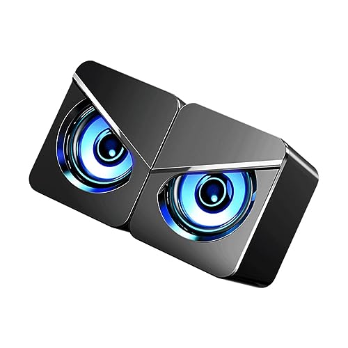 jojofuny 1Pair USB Wired Surround Speaker Desktop Computer Speaker with Dual Speakers for Experience Creative Design for Use Omnidirectional Audio