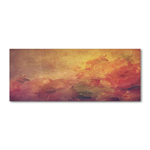 Fond de hotte verre de sécurité trempé Tulup 125x50cm dosseret orange fleurs