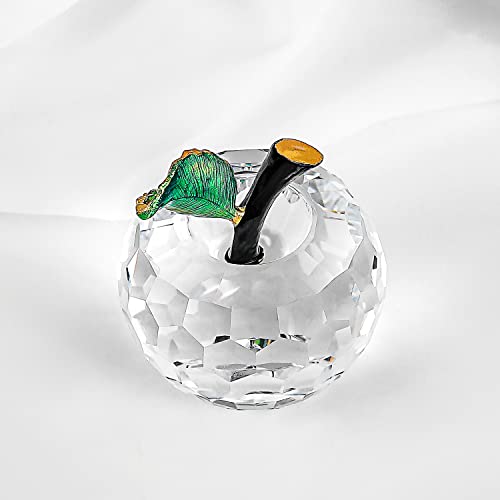 50Mm/1.97In Crystal Apple Figurine Home Decor Handmade Premium Healing Crystal Statue Paperweight Ornament Collectible Crafts, Come With Gift Box, Ideal Gift For Wedding Birthday Christmas (Clear) #TOP3
