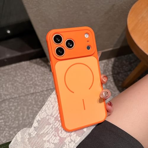 Coque iPhone 15 Plus compatible induction protection antichoc mate orange