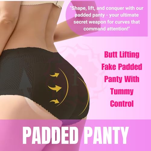 Image of ELEG & STILANCE Women's Seamless Long Padded Panty Hip Pads Enhancer Shapewear Shorts Briefs Tummy Control Panties Shaper Fake Pad - S Till 2XL