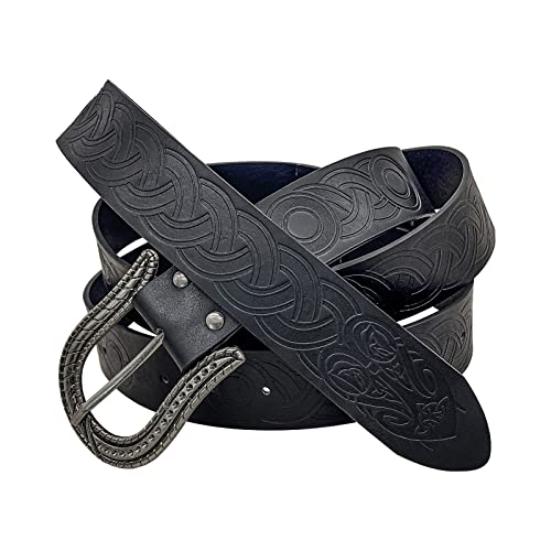 中世エンボスPUレザーOリングベルトローブウエストベルト海賊歴史リピートコスチューム騎士ハロウィンコスチュームエンボスレザーナイト男性用