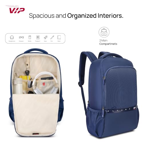 Image of VIP VOGUE 17 Inch Compatible Laptop Backpack 27L + 5L Expandable | Water-Resistant with 3 Compartments | Padded Laptop Sleeve, Side Bottle Pocket | Office & Travel Backpack for Men & Women