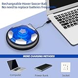 Muslecid Hover Football Gifts for Boys, Rechargeable LED Air Power Floating Ball, Soccer Ball Toys for 3 4 5 6 7 8 Year Old Kids Age 9-12 Indoor Outdoor Football Party Game Birthday Christams Present - Image 2