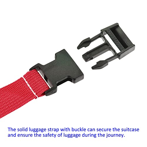 Image of M METERXITY 1 Pack Luggage Straps- Travel Baggage Accessories Adjustable Suitcase Belt with Quick Release Buckle, Apply to Travel (2 Meters, Red)
