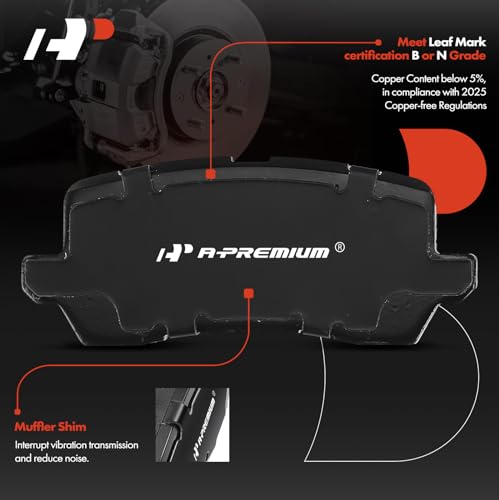 A-Premium 12.98 In (329.7mm) Rear Brake Rotors & Ceramic Pads Kit, 6-Pack by A-Premium - Used condition - Image 6