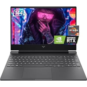 HP Newest Victus Gaming Laptop, 15.6″ FHD 144Hz Display, AMD Ryzen 5 7535HS, 32GB DDR5 RAM, 1TB NVMe SSD, NVIDIA GeForce RTX 2050, Backlit Keyboard, WiFi 6, RJ-45, HDMI, Win 11, w/CUE Accessories