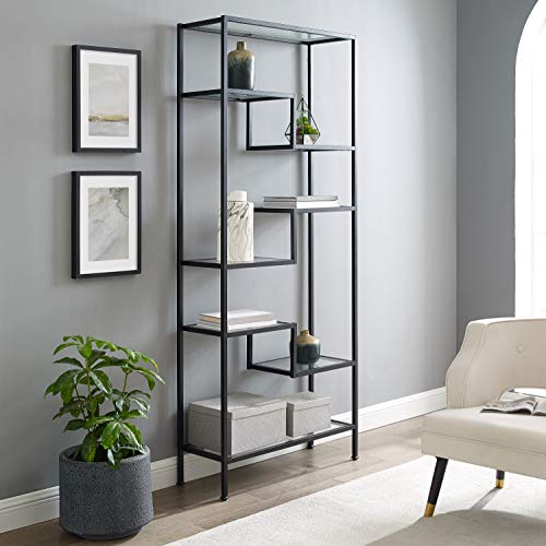 Crosley Furniture Sloane Modern Glass Etagere, Matte Black #TOP4