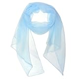 Wrapables Solid Color Silk Long Scarf, Sky Blue