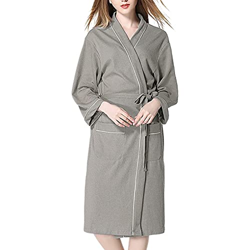 Womens Wrap Robe Women Kimono Robes Long Knit Bathrobe Lightweight Soft Knit Sleepwear Bath Robe Women Towel Material Medium 1-Grey Womens Wrap Robe Women Kimono Robes Long Knit Bathrobe Lightweight Soft Knit Sleepwear Bath Robe Women Towel Material Medium 1-Grey