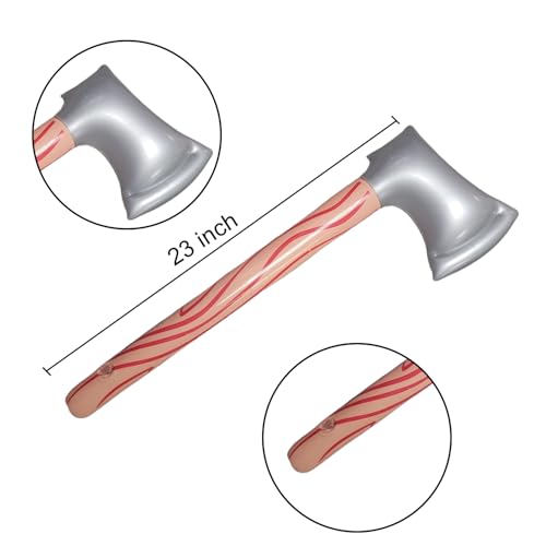 JNAWA 2Pieces Inflatable Toy Pickaxe Axe Creative Toys Role-Playing Props Knight Costume Battle Play Halloween Cosplay Accessory for Children Party Supplies