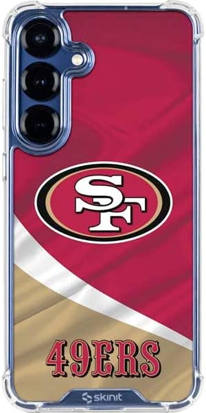 Skinit Clear Phone Case Compatible with Galaxy S25 Plus - Officially Licensed NFL San Franciso 49ers Black & White Design