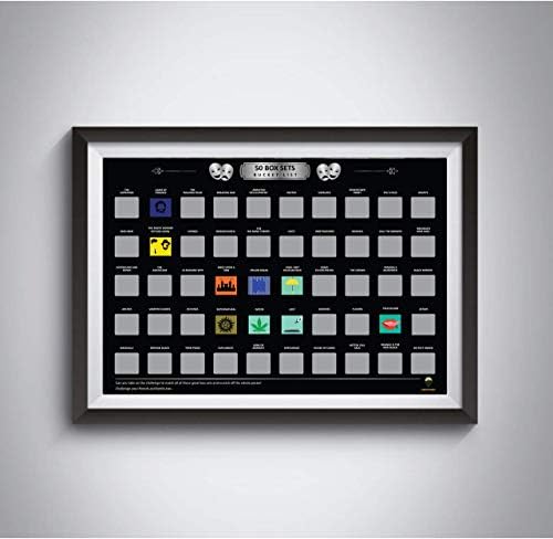Global Walkabout Top 50 Box Sets TV series bucket list scratch off poster (Black)
