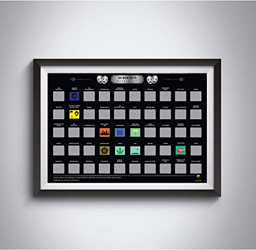 Global Walkabout Top 50 Box Sets TV series bucket list scratch off poster (Black)
