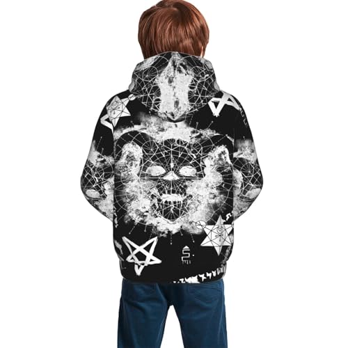 Devil Skull Kid Hoodies Boys Sweatshirts Girls Pullover with Pocket4