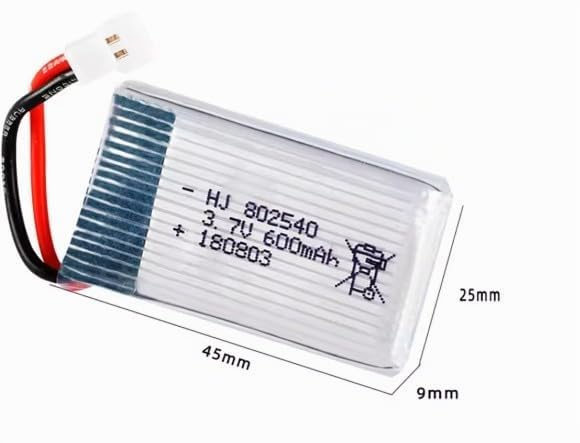 YUNIQUE GREEN-CLEAN-POWER - Set de 2 Batteries LiPo Rechargeables 720mAh 3.7V pour Drones | Compatible avec Syma X5, Cheerson CX-30W, Skytech M68, Wltoys F949 | Haute Capacité, 45x25x10 mm - 17 Gr YUNIQUE GREEN-CLEAN-POWER - Set de 2 Batteries LiPo Rechargeables 720mAh 3.7V pour Drones | Compatible avec Syma X5, Cheerson CX-30W, Skytech M68, Wltoys F949 | Haute Capacité, 45x25x10 mm - 17 Gr