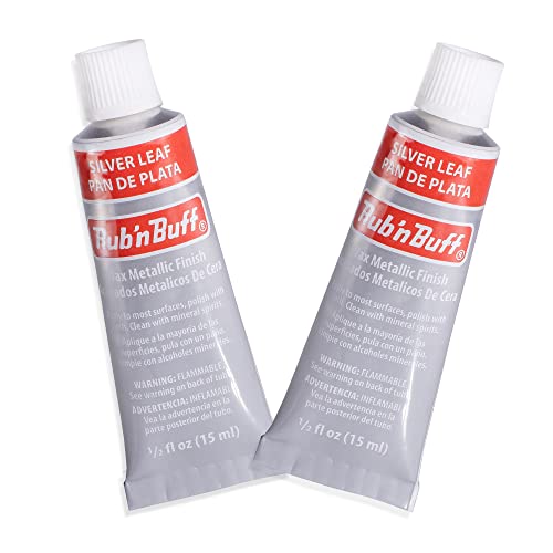 Consejos para Comprar Ceras para frotar comprados en linea. 47 AMACO FRUB n Buff Wax Acabado metálico – 2 tubos de hoja de plata de 15 ml – Cera dorada versátil para acabado de muebles y antigüedades y restauración – Juego de dos...