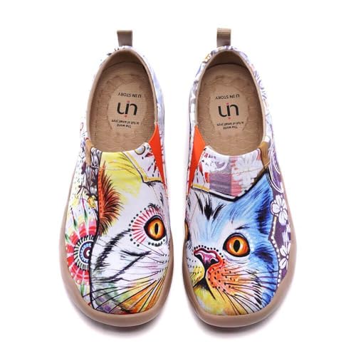 Image of UIN Women's Slip On Shoes Colorful Comfortable Lightweight Art Travel Sneakers Casual Floral Stylish Everyday Loafers
