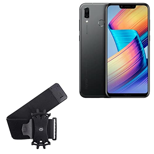 BoxWave Holster Compatible with Honor Play - ActiveStretch Sport Armband, Adjustable Armband for Workout and Running - Jet Black