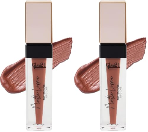 Image of Glam21 Matte Lippie No Transfer Lip Gloss | Lightweight and comfortable| Creamy Matte Formula - 4 gm | Nude Game-24 (Pack of 2)