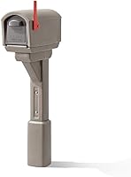 Step2 MailMaster Express Mocha Mailbox with Post - Durable Weather-Resistant Plastic, Large Capacity, Easy Install, Flag Included