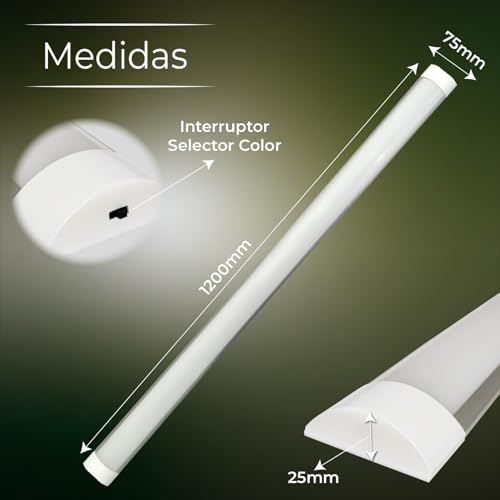LED ATOMANT Pantalla Luminaria LED 120cm 40W CCT 3000-6500K 4000lm - Imagen 6