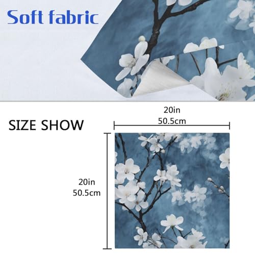 Servilletas de Tela Flores Blancas Invierno x6 miniatura 6