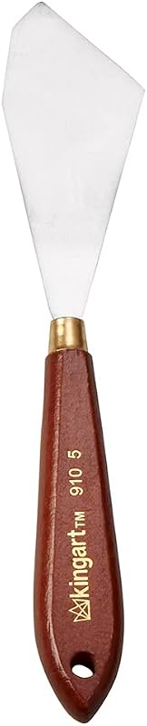 KINGART Flat ANGLED PAINTING KNIFE for Scraping, Mixing and Painting with Oil and Acrylic Paints