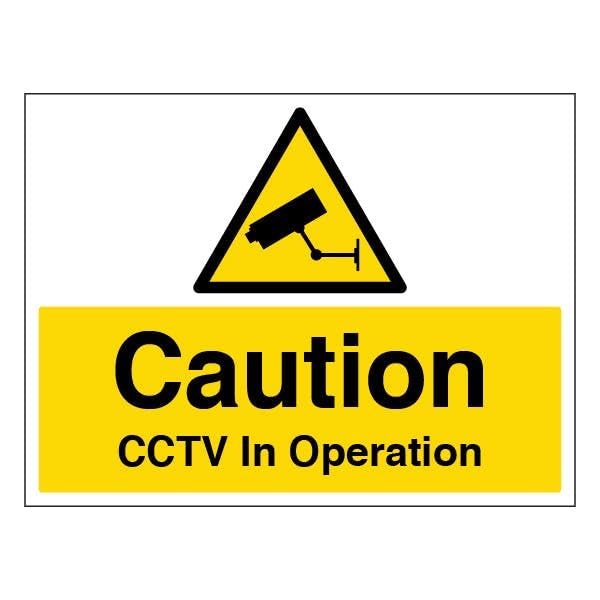 Panneau CCTV In Operation en plastique rigide grand format 600x450mm pour signalisation extérieure