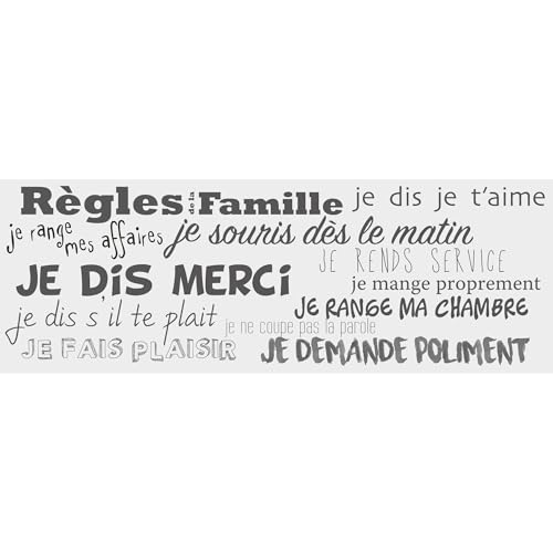 Sticker autocollant décoratif, phrases sur les règles de la famille, 68 cm X 24 cm