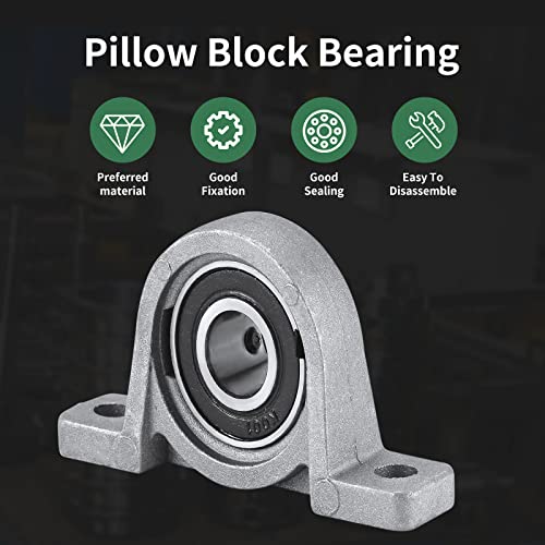 Donepart 10Mm Pillow Block Bearing, Self-Aligning 2-Bolt Flange 10Mm Bore Bearing, Zinc Alloy Housing Set Screw Locking Style Kp001 10Mm Bearing #TOP1