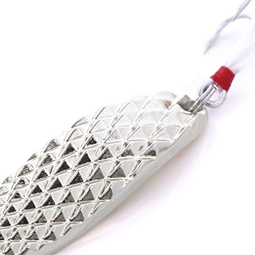 Lioobo 5 iscas de pesca de metal, textura de abacaxi, iscas de peixe, colher, lantejoulas, anzóis de