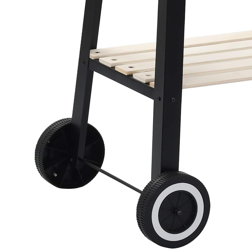 Mangloder Barbacoa de carbón vegetal con ruedas, parrilla de altura ajustable de 71 a 85 cm, 83 x 44 x 87 cm, estante lateral para camping, fiestas, barbacoas al aire libre