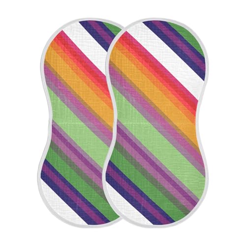 xigua Stripes Baby Burp Cloths for Newborn Boys and Girls 1 Pack, Soft & Absorbent Cotton Baby Burp Cloth, Baby Washcloths, Newborn Towel, Burp Rags2