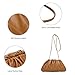 Dumpling Cloud Clutch Purses for Women Crossbody Bags Genuine Leather with Ruched Detail (Khaki)