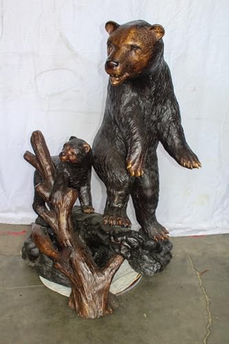 Estatua Grande de Oso y Cachorro en Bronce miniatura 3