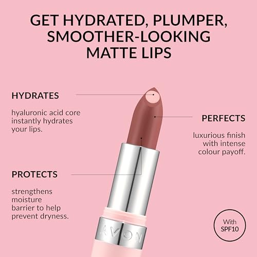 Avon Hydramatic Matte Lipstick 3.6g | Hydrating Intense Colour | SPF 10 | Plumper and Smoother Looking Lips | Cruelty Free | Hydra Berry - Image 4
