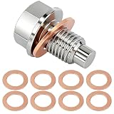 Lizricona Edelstahl Magnetische Motoröl Ablassschraube Ölablassschraube Magnetisch M14*1,5, 1 Schraube 8 Dichtungen für Motorwartungsarbeiten, Ersatz von Originalteilen Regelmäßige Kfz-Nutzung