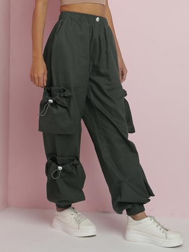 Image of KOTTY Women's High Rise Relaxed || Straight || Joggers Fit Cargo's for Pants || Trousers