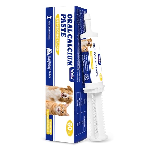 Wellix 60ml Oral Calcium Paste for Whelping Dogs & Cats Easy-to-Absorb Calcium Supplement for Dogs & Cats with Calcium Gluconate Lactate & Vitamin D3 for Labor Support & Recovery Chicken Flavor