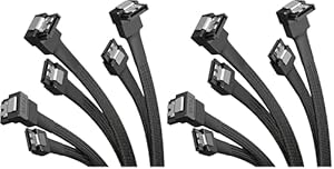 KabelDirekt – 3x SATA-3-Kabel 6 Gb/s – 60 cm, 90° gewinkelt (Datenkabel, 6 Gbit/s, SATA-III/Serial-ATA, L-Stecker, Set aus 3 Kabeln, verbindet Festplatten/SSDs/Laufwerke mit dem Mainboard, schwarz)