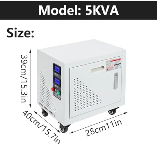 Heavy Duty Single-Phase Isolation Transformer 2kVA-8kVA, Step Up/Down Power Converter with Double Insulation, Leakage Prevention & Harmonic Filtering for Safe Electrical Use