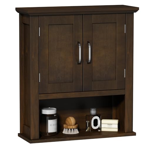 ChooChoo Wood Wall Cabinet with Doors, Medicine Cabinet with Adjustable